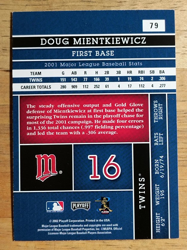 2002 Absolute Memorabilia #79 Doug Mientkiewicz