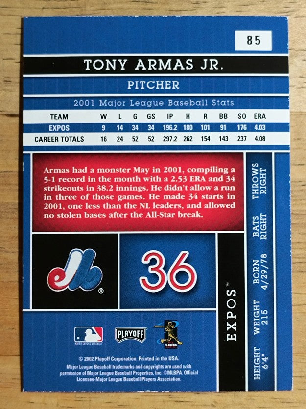 2002 Absolute Memorabilia #85 Tony Armas Jr.
