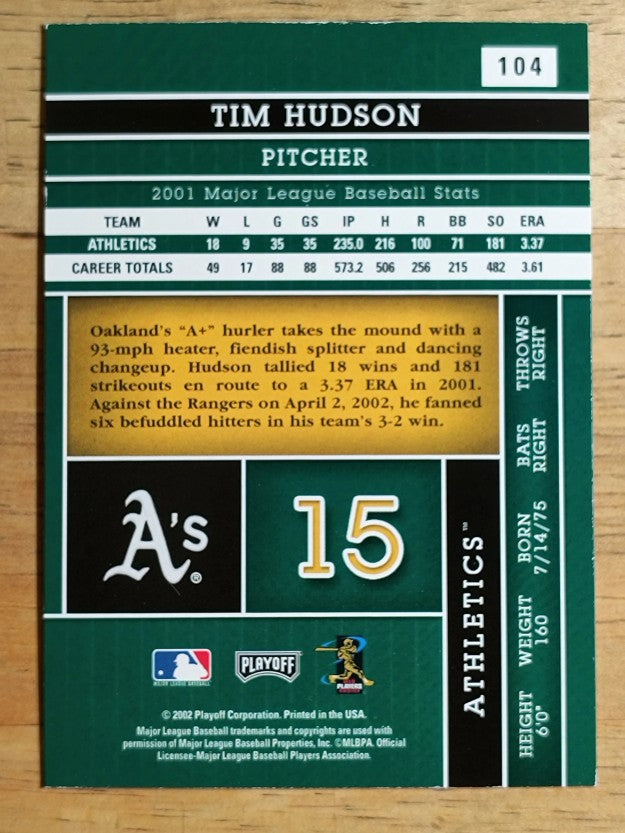2002 Absolute Memorabilia #104 Tim Hudson