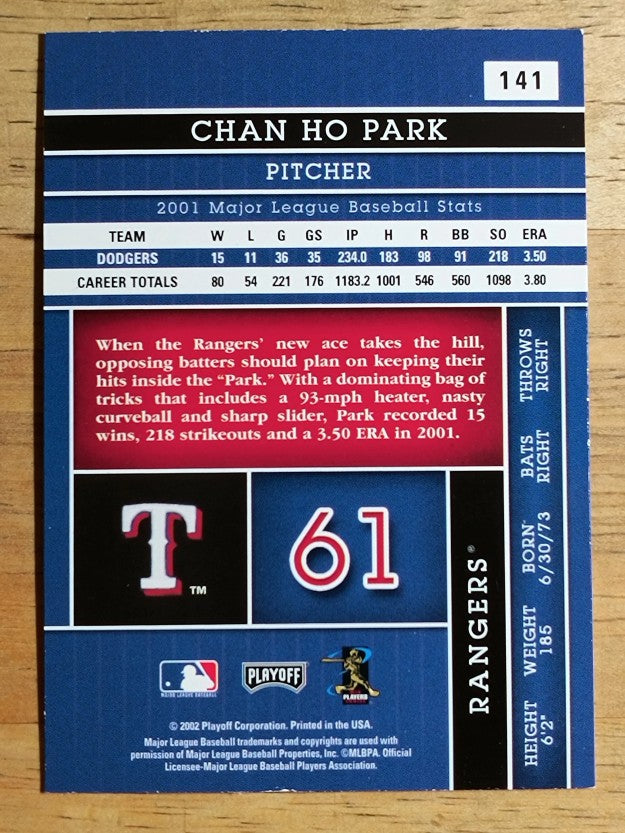 2002 Absolute Memorabilia #141 Chan Ho Park