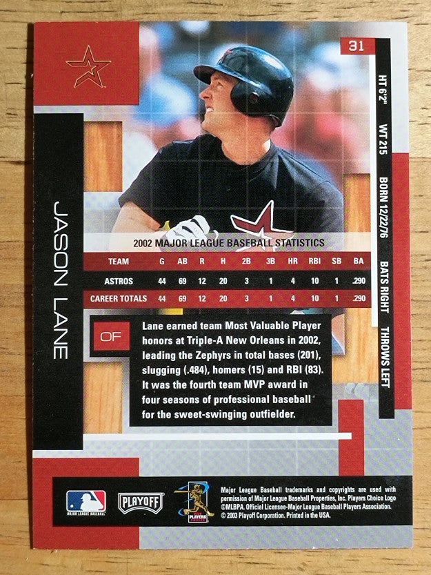 2003 Absolute Memorabilia #31 Jason Lane