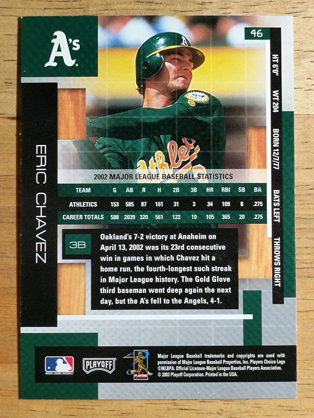 2003 Absolute Memorabilia #46 Eric Chavez