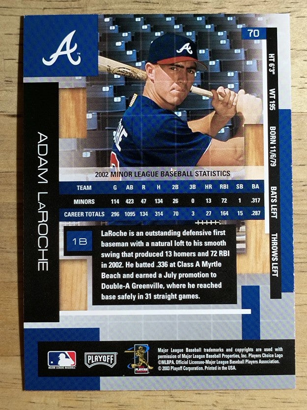 2003 Absolute Memorabilia #70 Adam LaRoche