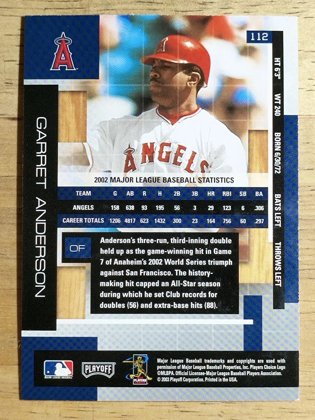 2003 Absolute Memorabilia #112 Garret Anderson