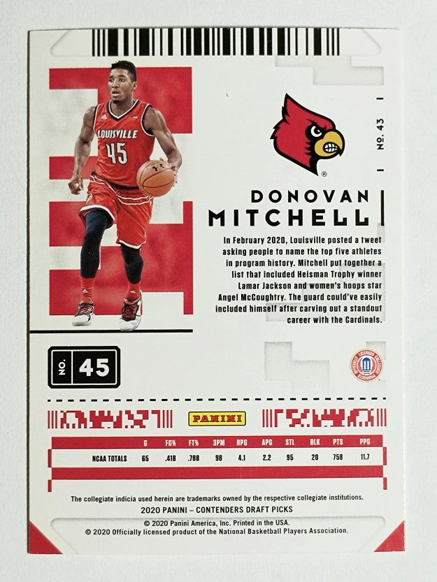 2020-21 Panini Contenders Draft Picks #43 Donovan Mitchell