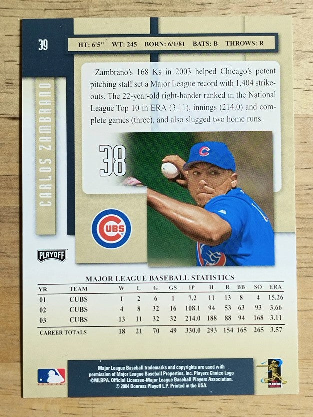 2004 Playoff Prestige #39 Carlos Zambrano