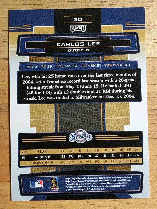 2005 Absolute Memorabilia Blue #30 Carlos Lee