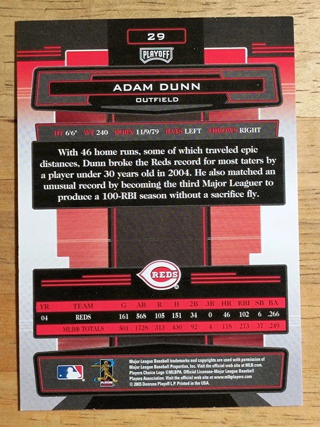 2005 Absolute Memorabilia Retail #29 Adam Dunn