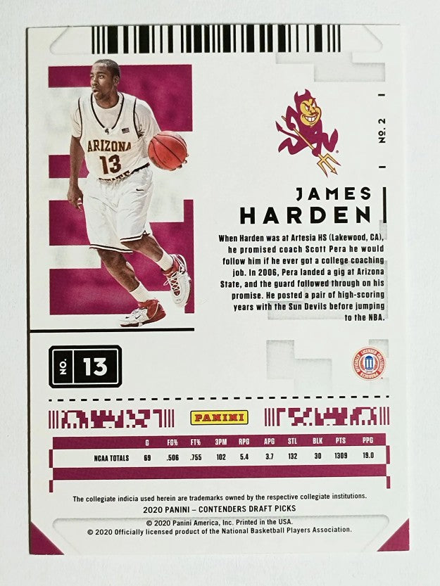 2020-21 Panini Contenders Draft Picks #2 James Harden