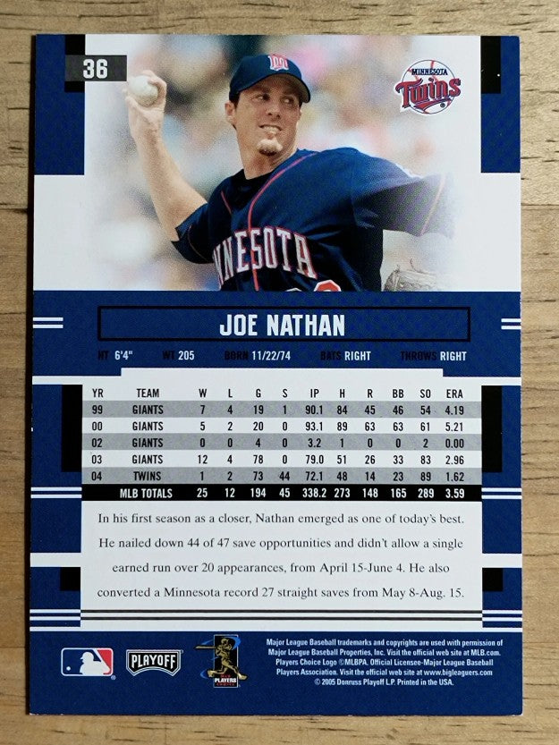 2005 Playoff Prestige #36 Joe Nathan