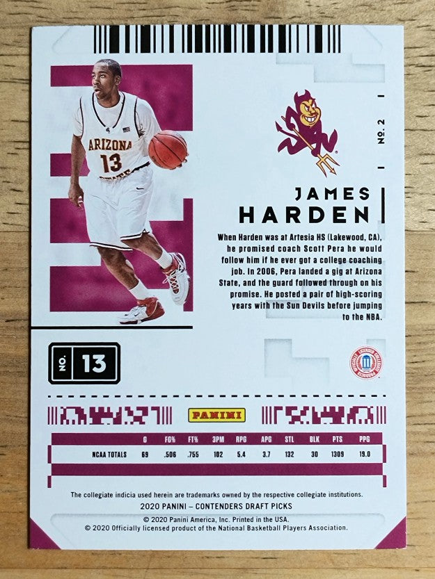 2020-21 Panini Contenders Draft Picks #2 James Harden