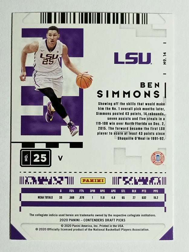 2020-21 Panini Contenders Draft Picks Variations #14 Ben Simmons