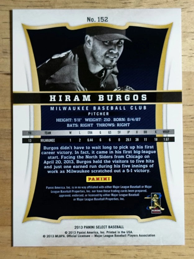 2013 Select #152 Hiram Burgos RC