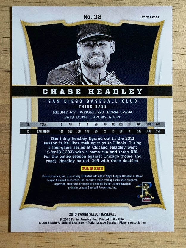 2013 Select Prizm #38 Chase Headley