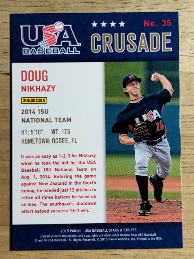 2015 USA Baseball Stars and Stripes Crusade Blue #35 Doug Nikhazy