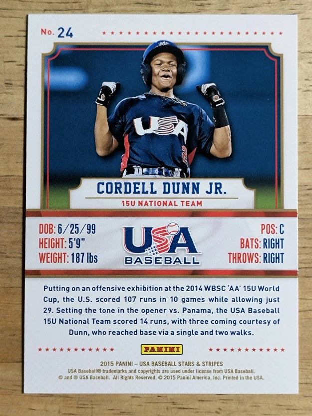 2015 USA Baseball Stars and Stripes Longevity #24 Cordell Dunn Jr.