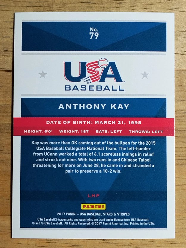 2017 USA Baseball Stars and Stripes #79 Anthony Kay