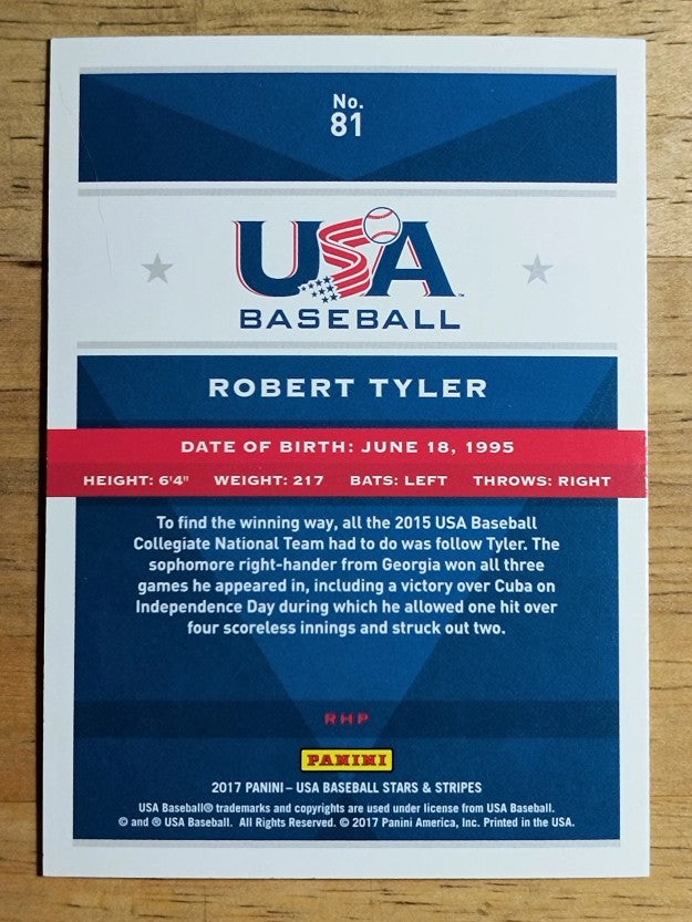 2017 USA Baseball Stars and Stripes #81 Robert Tyler