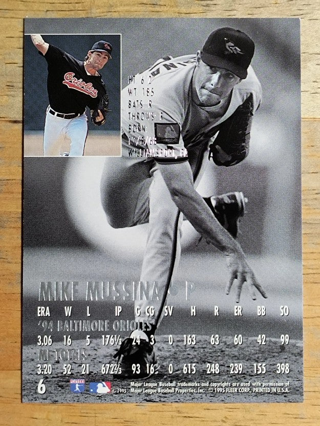 1995 Ultra #6 Mike Mussina