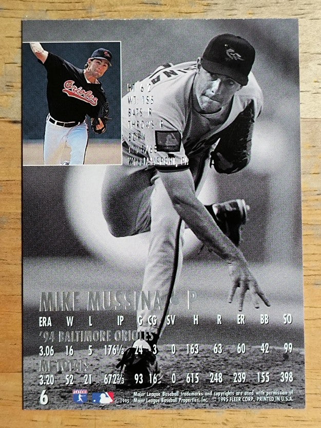 1995 Ultra #6 Mike Mussina