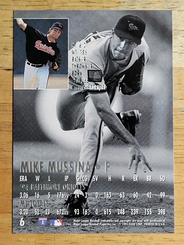 1995 Ultra #6 Mike Mussina