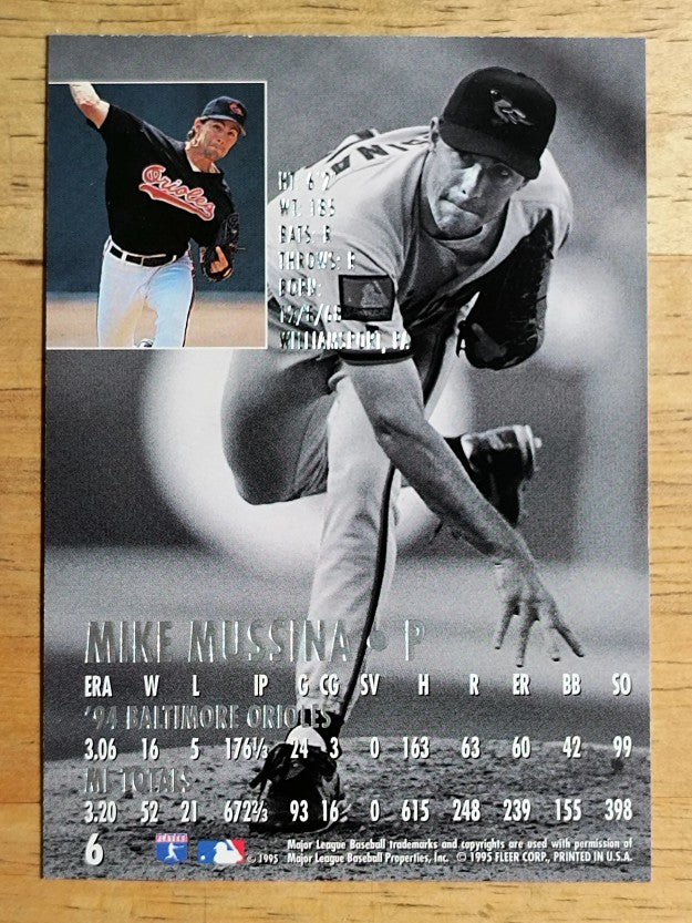 1995 Ultra #6 Mike Mussina