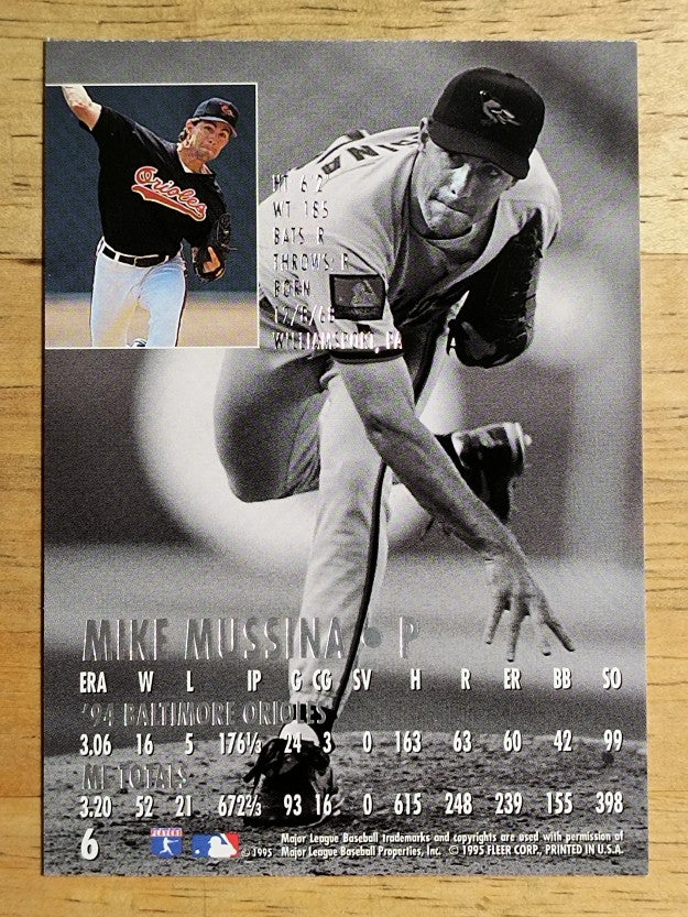 1995 Ultra #6 Mike Mussina