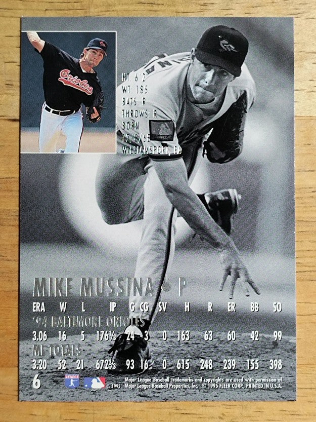1995 Ultra #6 Mike Mussina