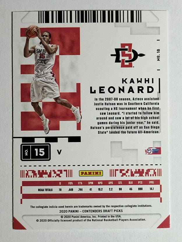 2020-21 Panini Contenders Draft Picks Variations #18 Kawhi Leonard