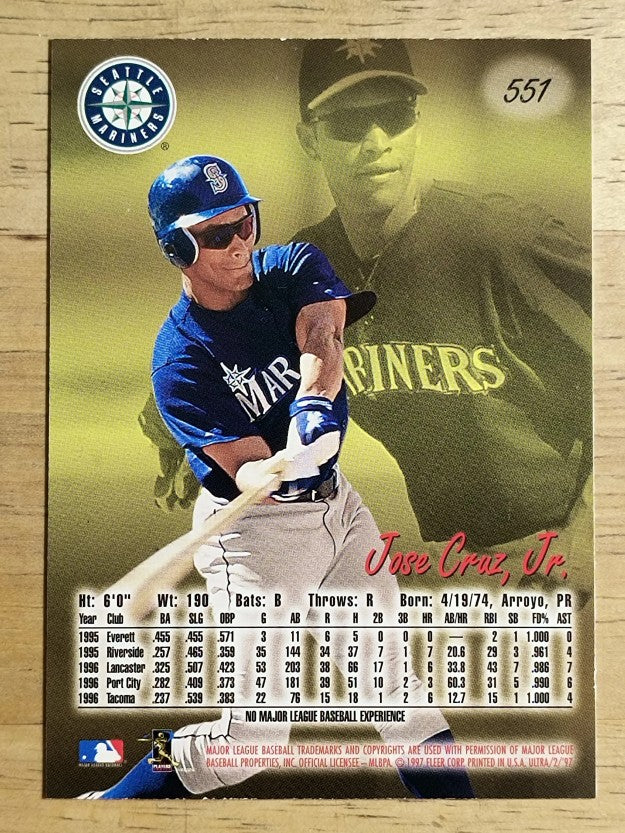 1997 Ultra #551 Jose Cruz Jr. RC