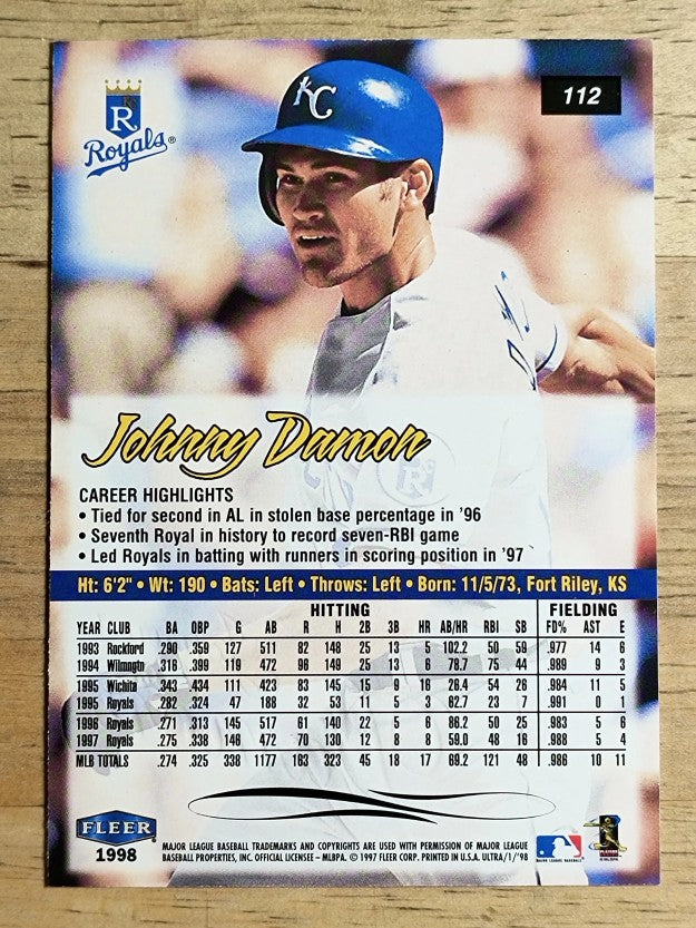 1998 Ultra #112 Johnny Damon