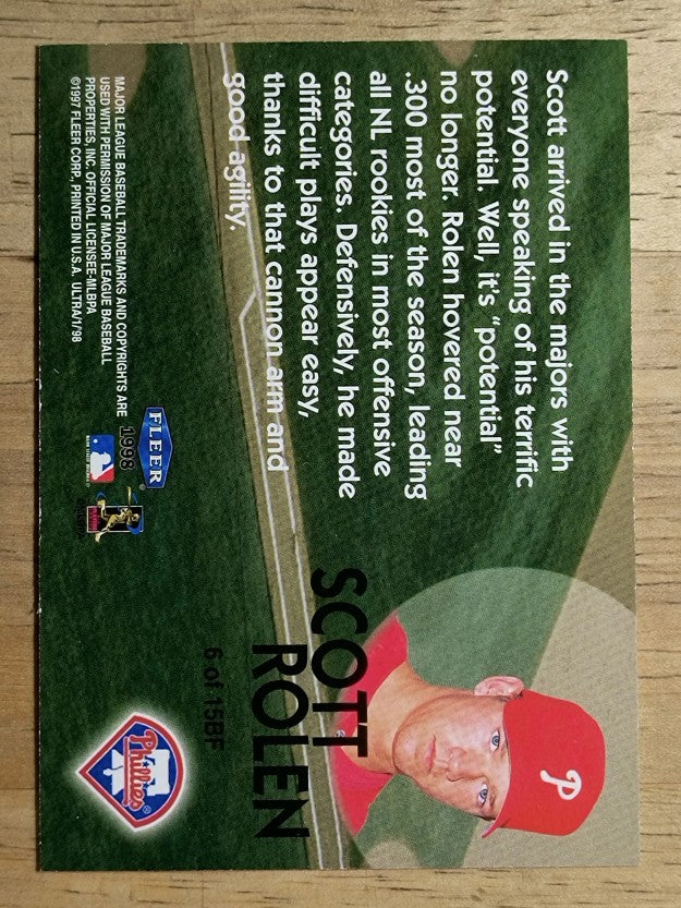 1998 Ultra Back to the Future #6 Scott Rolen