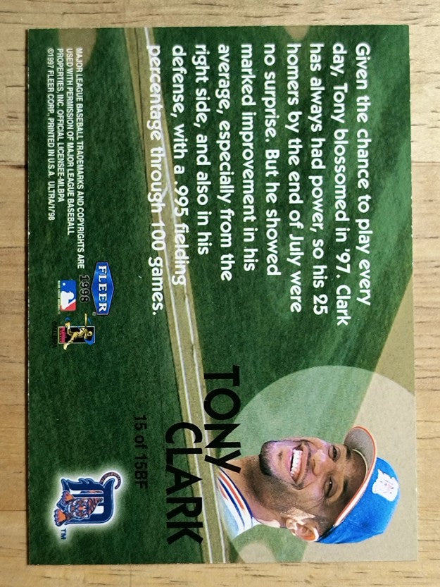 1998 Ultra Back to the Future #15 Tony Clark