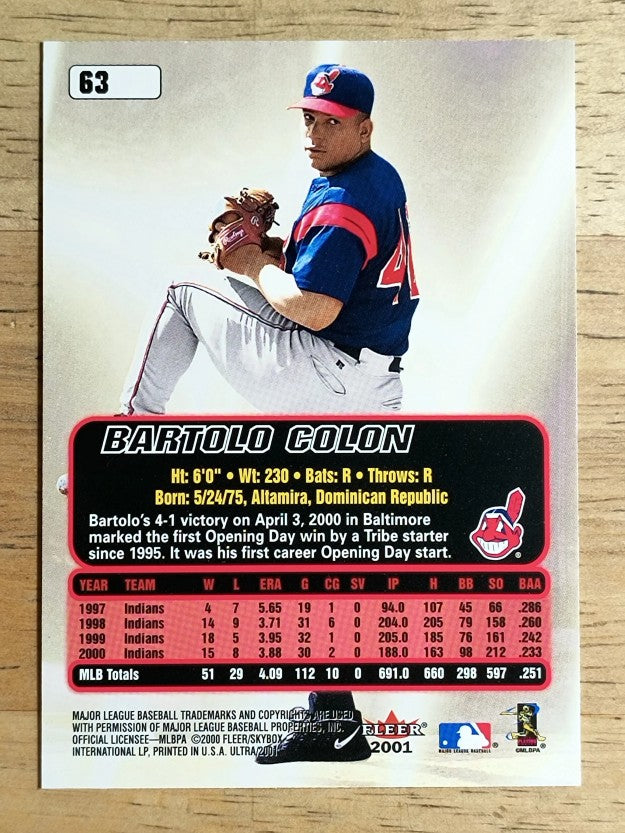 2001 Ultra #63 Bartolo Colon