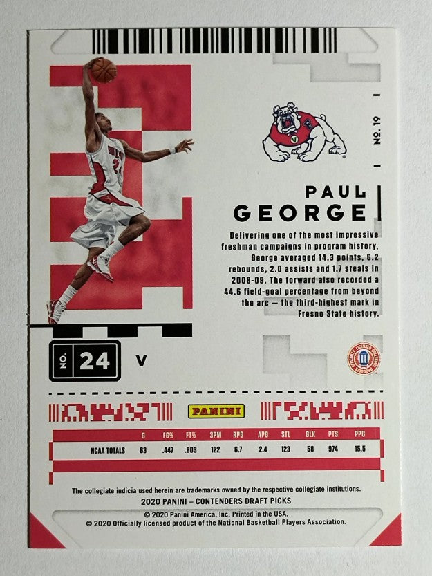 2020-21 Panini Contenders Draft Picks Variations #19 Paul George