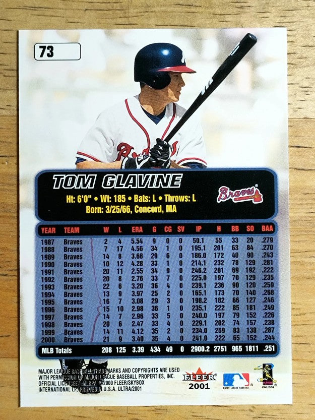 2001 Ultra #73 Tom Glavine