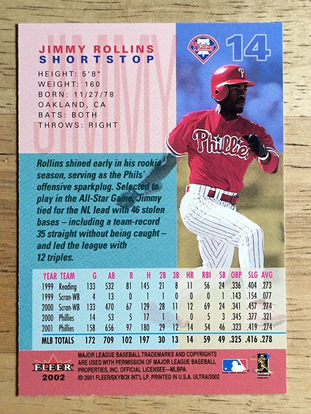 2002 Ultra #14 Jimmy Rollins