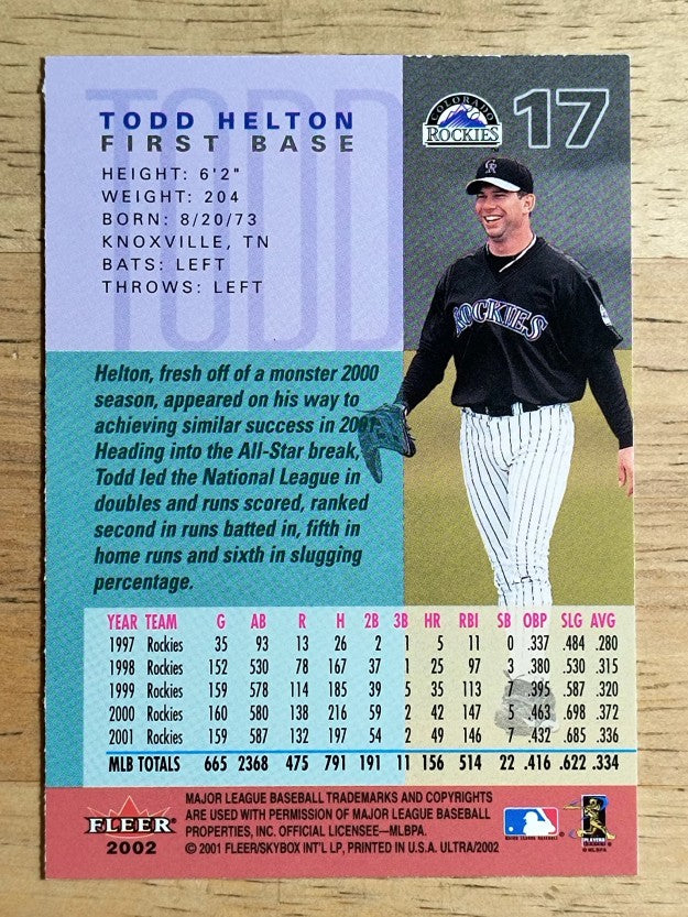 2002 Ultra #17 Todd Helton