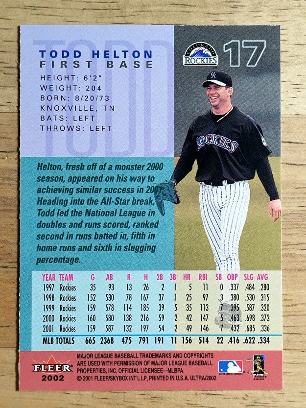 2002 Ultra #17 Todd Helton