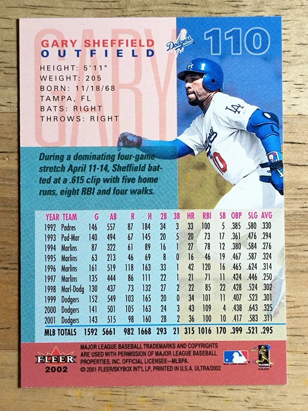 2002 Ultra #110 Gary Sheffield