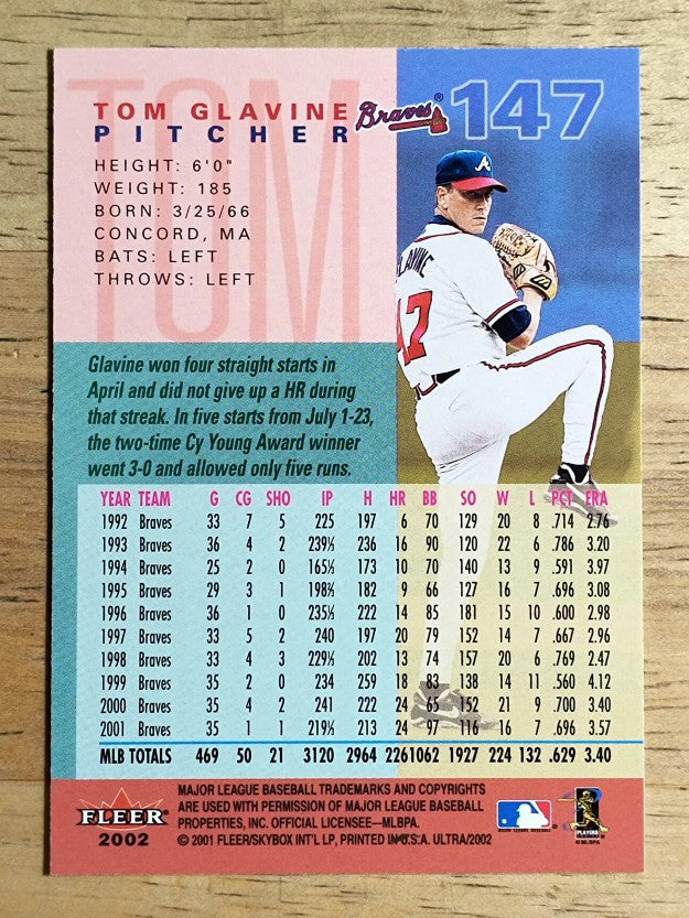 2002 Ultra #147 Tom Glavine