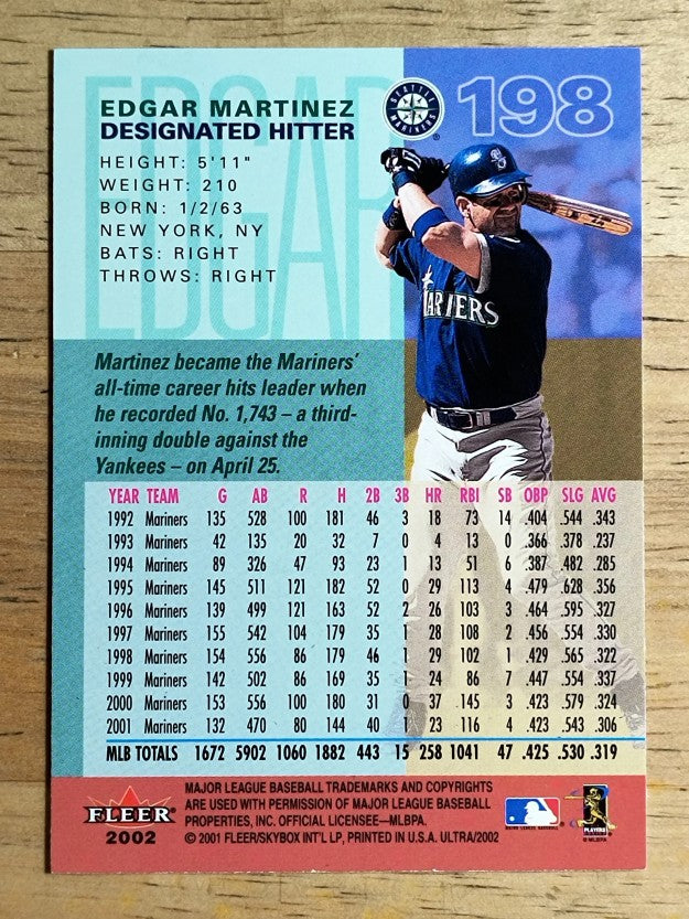 2002 Ultra #198 Edgar Martinez