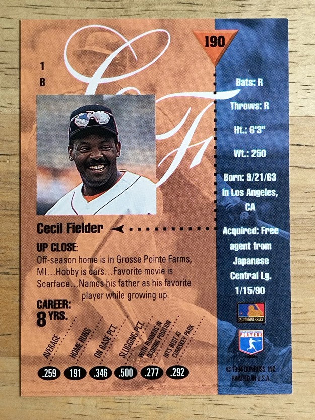 1994 Studio #190 Cecil Fielder