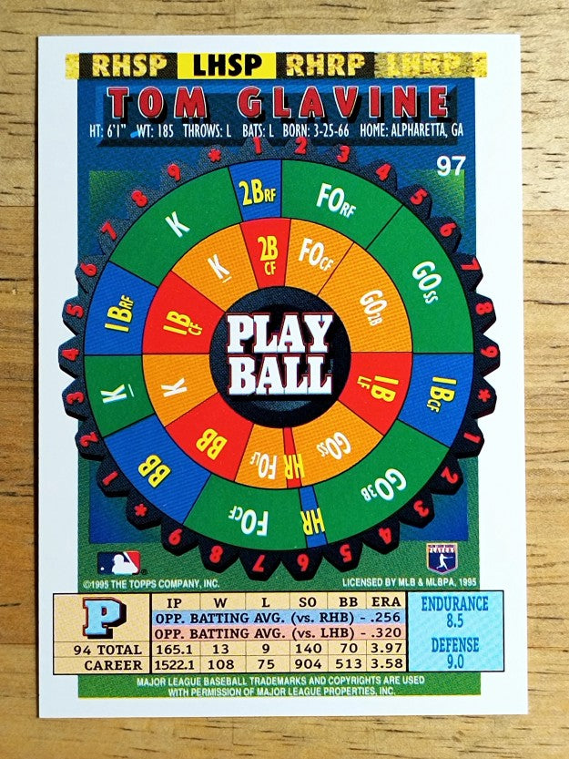 1995 Bazooka #97 Tom Glavine