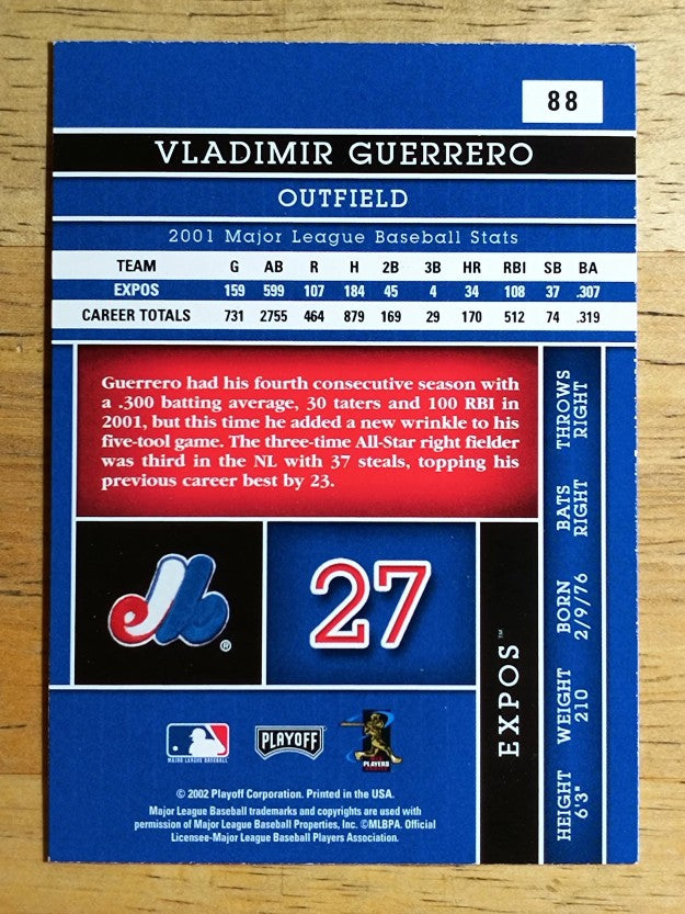 2002 Absolute Memorabilia #88 Vladimir Guerrero