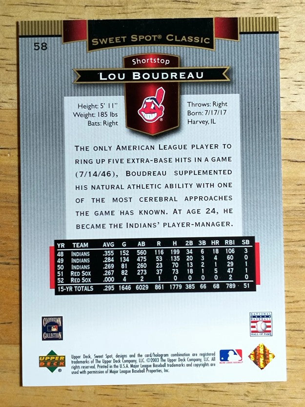 2003 Sweet Spot Classics #58 Lou Boudreau