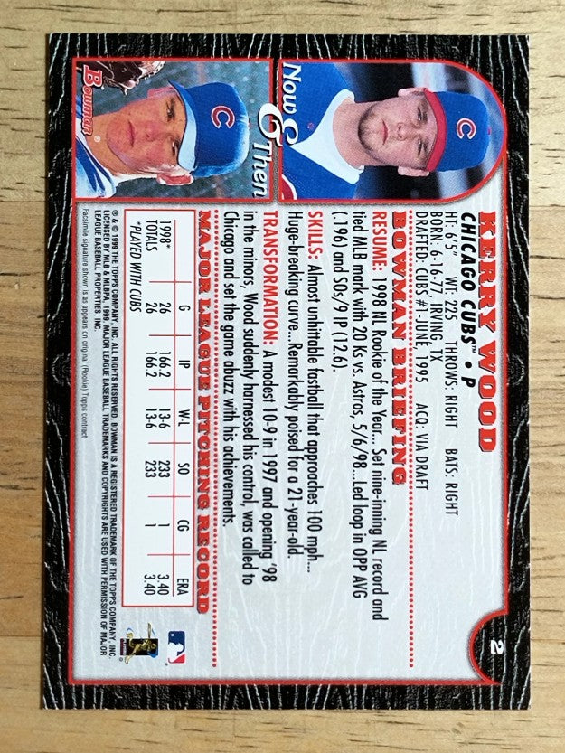 1999 Bowman #2 Kerry Wood