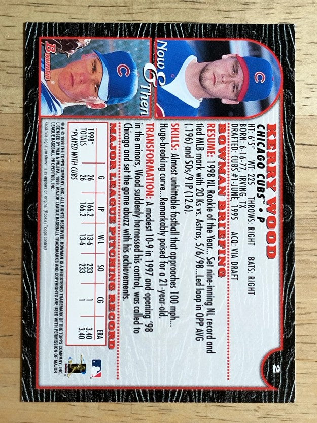 1999 Bowman #2 Kerry Wood