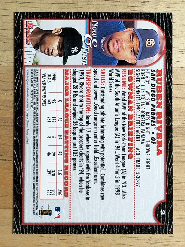 1999 Bowman #3 Ruben Rivera