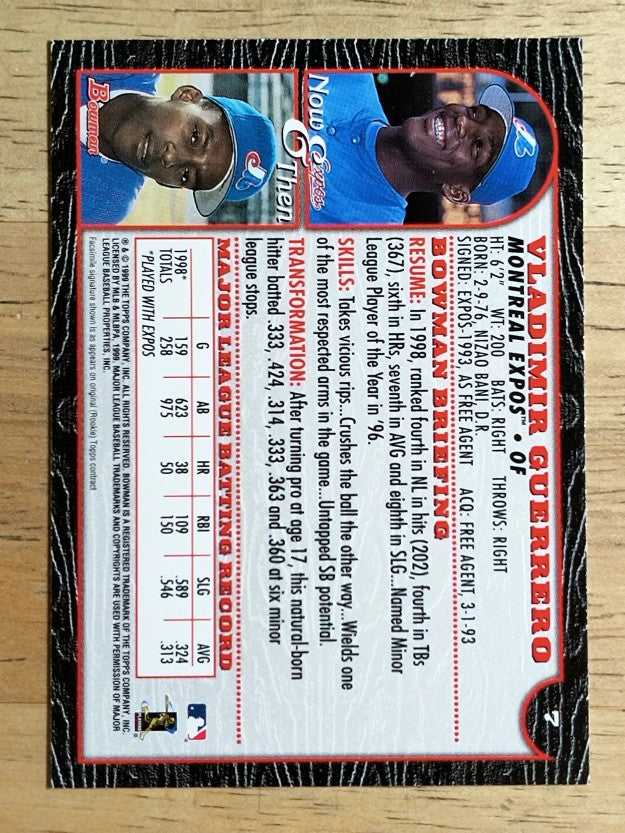 1999 Bowman #7 Vladimir Guerrero